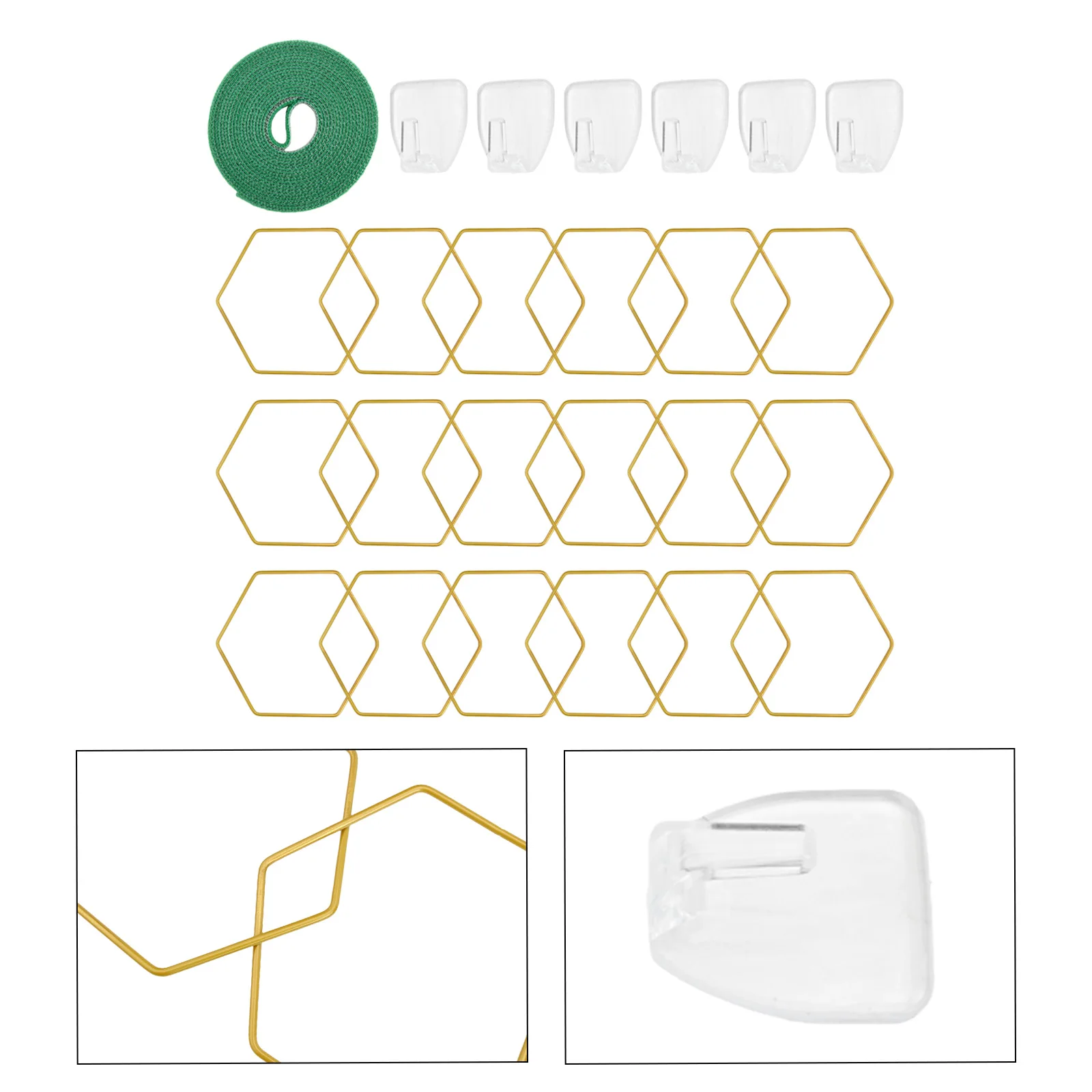 DIY 18 Pcs Hexagonal Chain Trellis For Climbing Plants Multifunctional Metal Plant Hanging Trellis Garden Plant Vine Support Kit