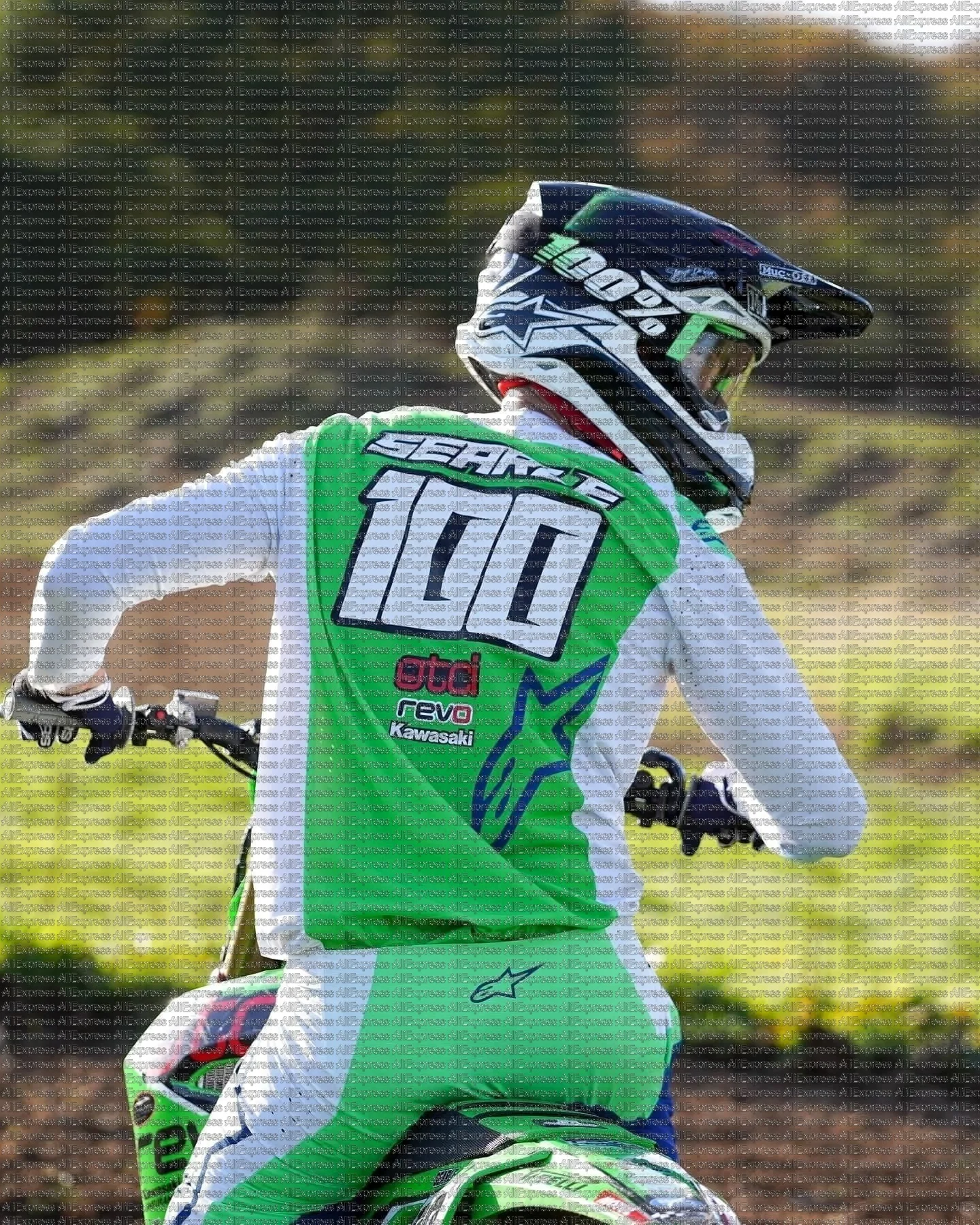 

Kawasaki Motocross #100 Tommy Searle Long Sleeve Men's T-Shirt Quick Dry Breathable Off-Road Gear for Mountain Bikers And Riders