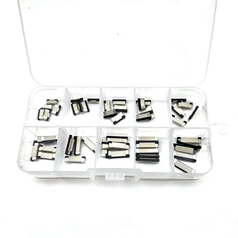 50Pcs/lot 0.5mm 4/6/8/10/12/14/16/20/24/30P Vertical Type FFC FPC Socket 0.5mm Pitch Flexible Flat Cable Connector
