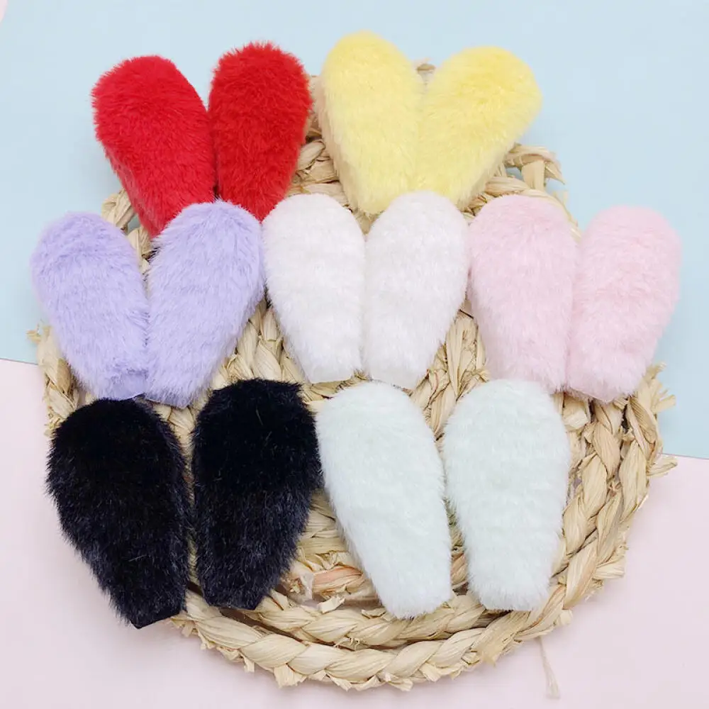 10Pcs 3*6CM Cute Two Side Felt Rabbit Ear Padded Appliques For Children Hat Sewing DIY Headband Hair Clip DIY Accessories