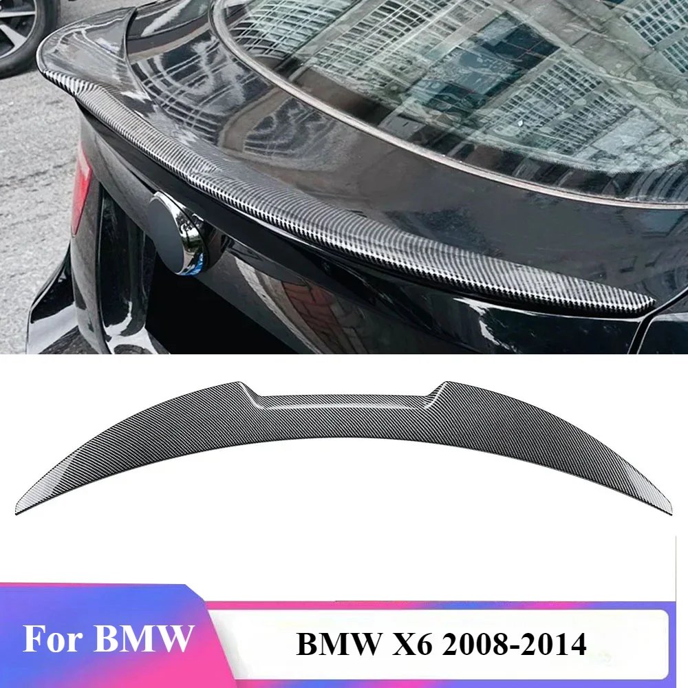 

For BMW X6 E71 2008 2009 2010 2011 2012 2013 2014 Rear Spoiler Tail Trunk Wing Lip ABS Gloss Black Carbon Fiber Body Kit Cover