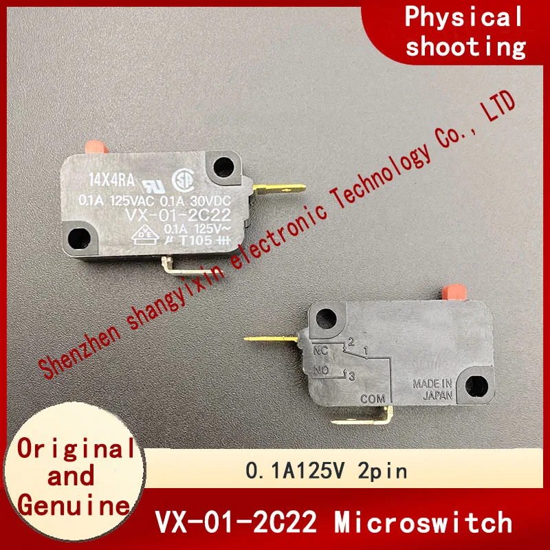 

VX-01-2C22 2-контактный микропереключатель Обдел перемещения Нормально закрытое обнаружение сброса Кнопка питания 0,1 А 125 В T105 0,1A30 В постоянного тока