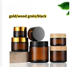 Amber Empty Glass Jar Multi Colour Multi Capacity Cosmetic Lotion Lip Balm Face Cream Hand Cream Refill Box Container Bottle