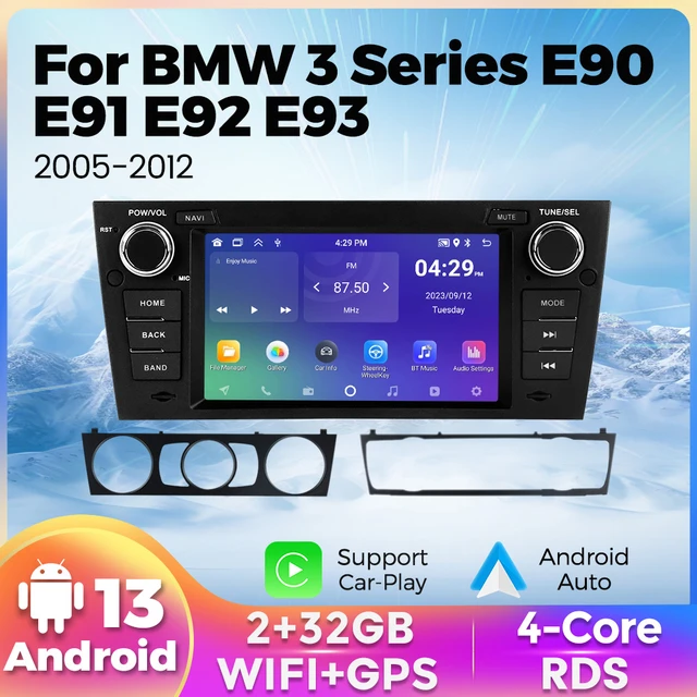 BMW用マルチメディアプレーヤー,GPSナビゲーター,Android,CarPlay,IPSスクリーン,2din,bmw 3シリーズ,318i,  320i, 325i,e90,e91,e92用 - AliExpress