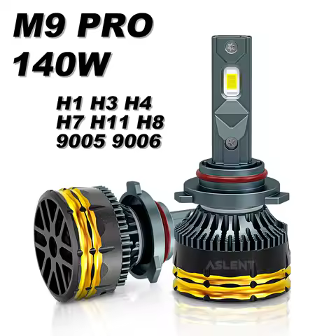 M9 PRO HB3 9005 HB4 9006 H1 H4 H7 Led H3 H8 H9 H11 H16 Car Headlight Bulbs with Turbo Fan 140W 6000K Pure White Fog Lights DC12V