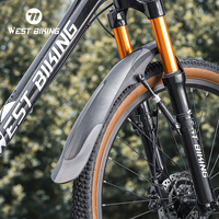 WEST BIKING 1/2Pcs Bike Fender Adjustable Wide Mudguard 360 Angle Adjust Stable Installation For 26-29 Inch MTB Road Gravel Bike