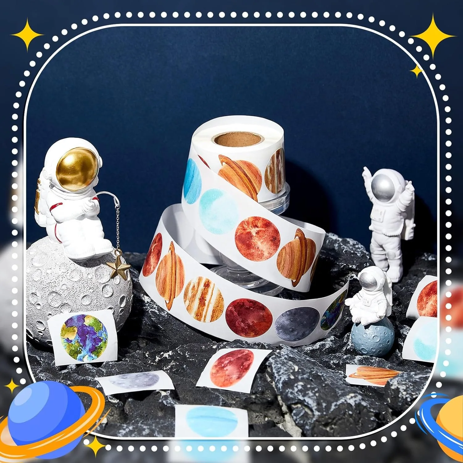 100-500pcs Children Reward Stickers Space Planet Label School Teacher Reward Student Scrapbooking Stationery Diaries Sticker