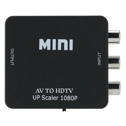 HDTV-compatible to AV RCA Adapter AV to HDTV Converter RCA AV/CVSB L/R Video Composite AV Scaler Converter For PC HDTV Projector