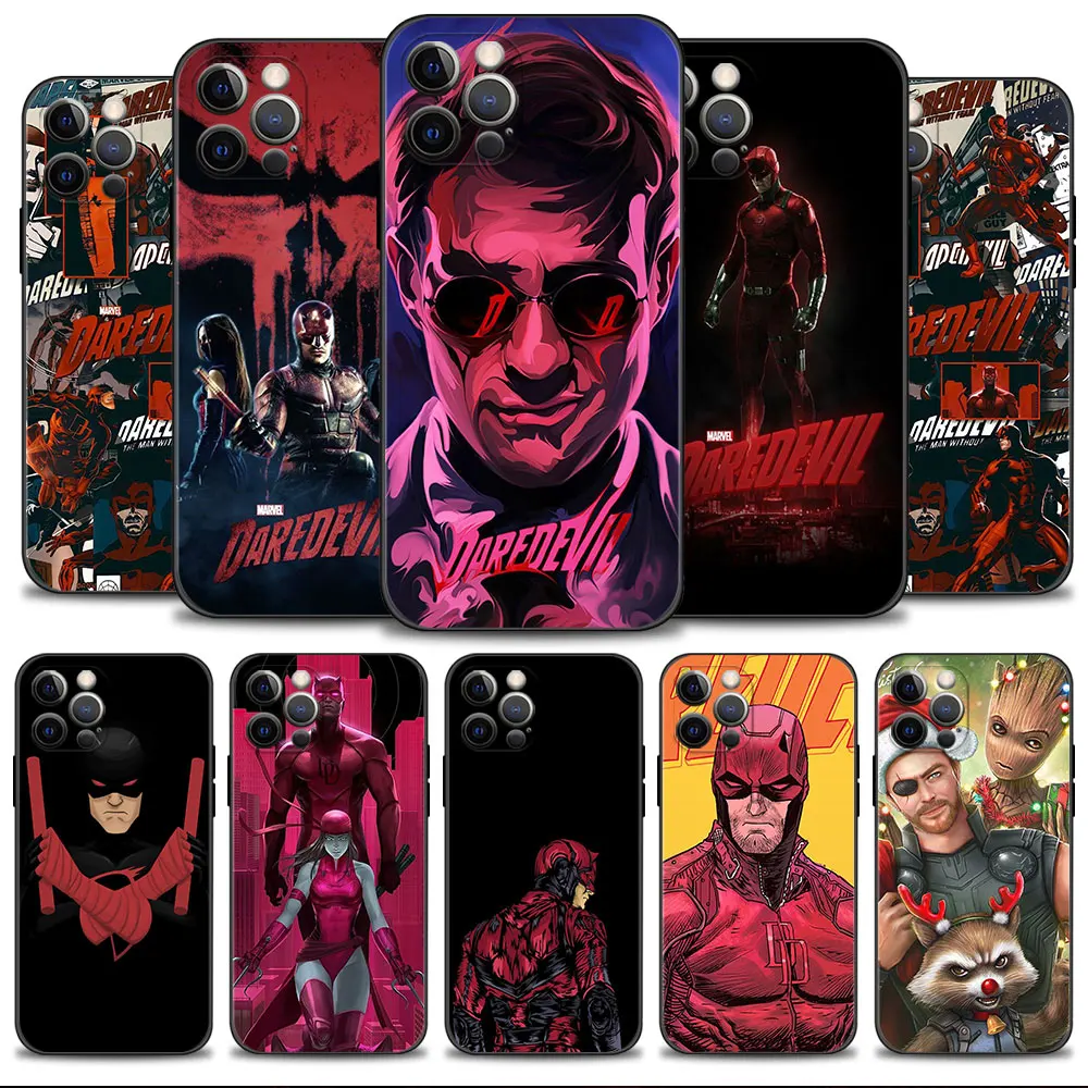 Marvel Avengers Daredevil funda de teléfono de silicona suave para iPhone 15 14 13 12 11 Pro Max 6S 6 7 8 Plus X XR 12 13 Mini