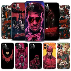 Marvel Avengers Daredevil custodia morbida in Silicone per iPhone 15 14 13 12 11 Pro Max 6S 6 7 8 Plus X XR 12 13 Mini Cover