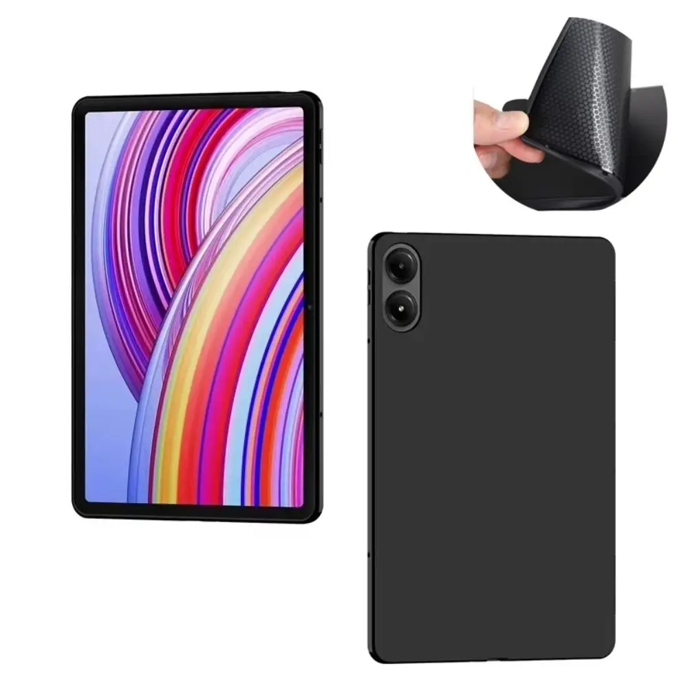 

Shockproof 12.1inch Tablet Case Anti-scratch Anti-fall Black Back Cover Silicone Soft Shell for Xiaomi Redmi Pad Pro 2024