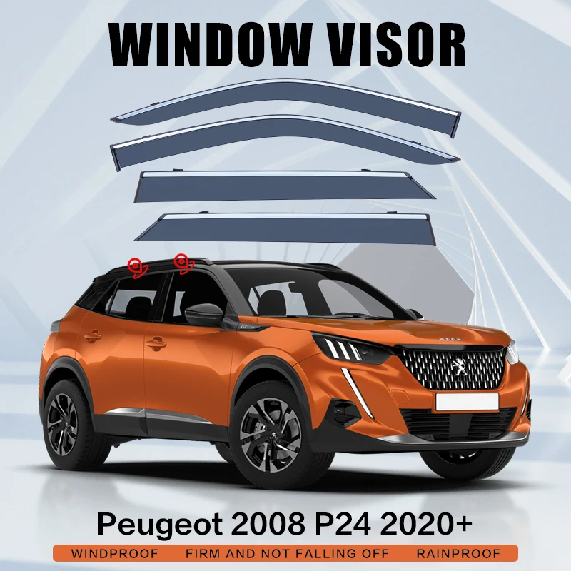 

Window Visor For Peugeot 2008 P24 A94 2014-Today Auto Door Visor Weather shields Window Protectors