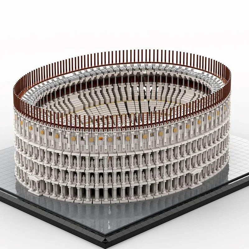 مجموعة مكعبات بناء وحدات Moc لمدينة روما للهندسة المعمارية، نموذج كلاسيكي، تعليمية للعقول الإبداعية