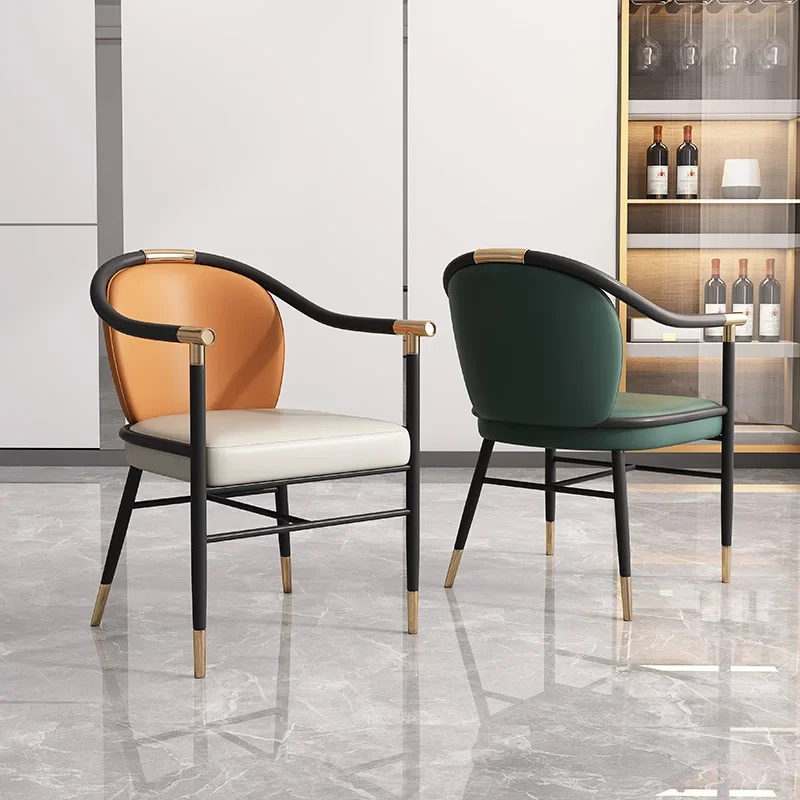 The product can be customized. Modern new Chinese dining chair tea master light luxury leather leisure