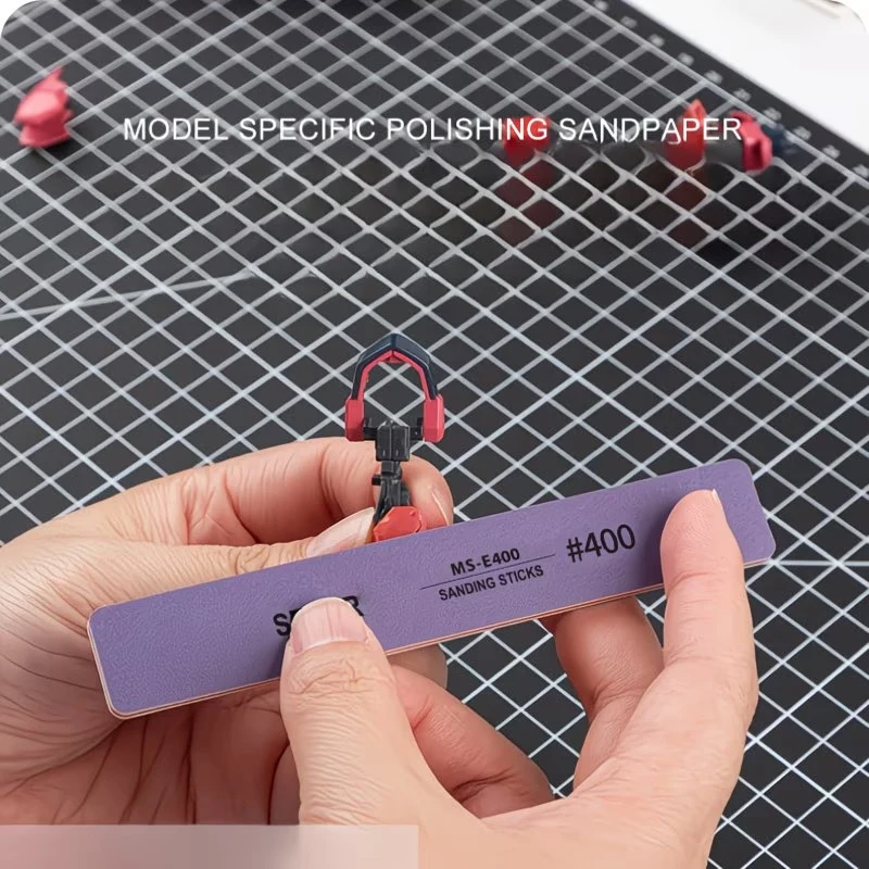 6Pcs/Set Semi-Hard Sanding Sticks, #400-#1500 Grit, 4mm Thick, Wet & Dry Use, Plastic Model Polishing Rods, DIY Model Assembly