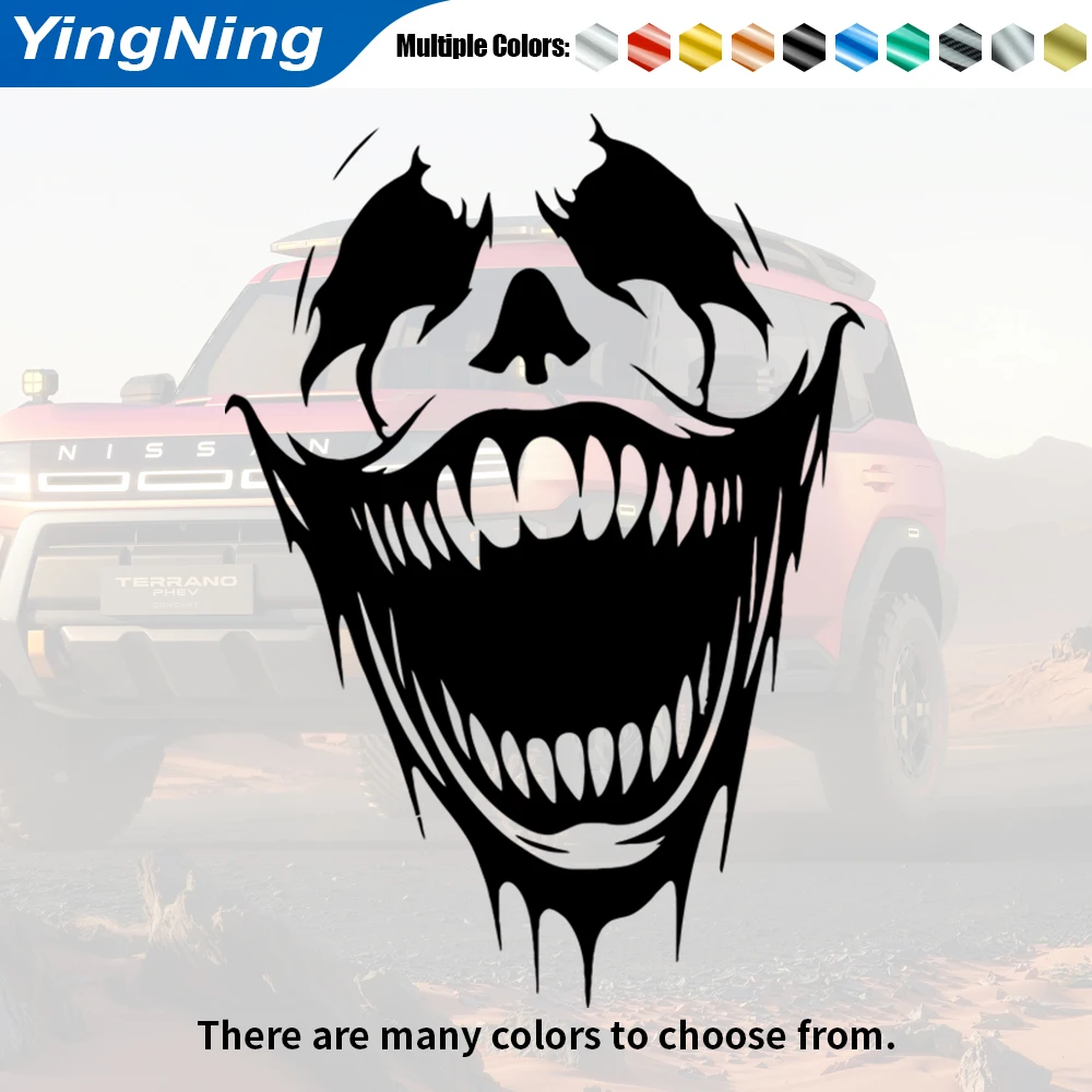 Scary Joker Smile Car Stickers Evil Creepy Face Vinyl Decals Humorous Monster Window Bumper Styling Cover Paint Scratches Film
