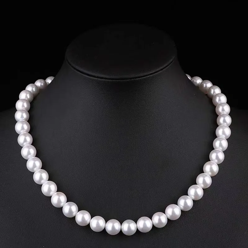 New 8mm Artificial Glass Pearl Short Necklace Women's Simple Clavicle Chain Jewelry Accessories C- End 2 Yuan Store Small Gift