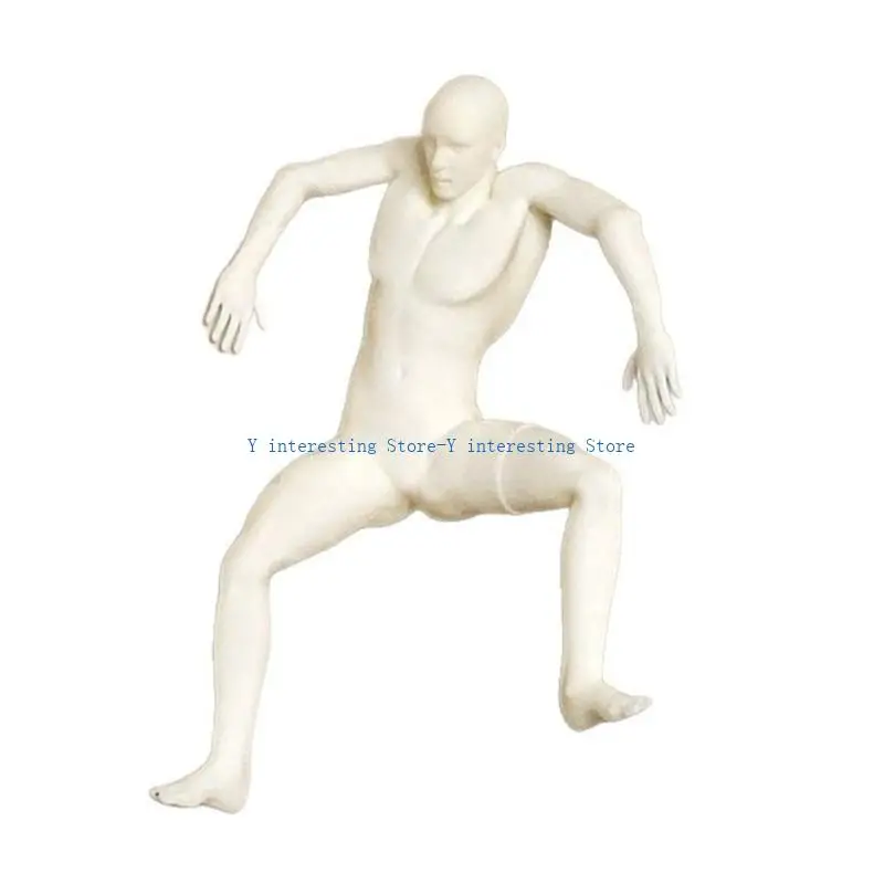 

896A Resins Figurine Frightened Person Climbing Wall Corner Sculpture Wall Display