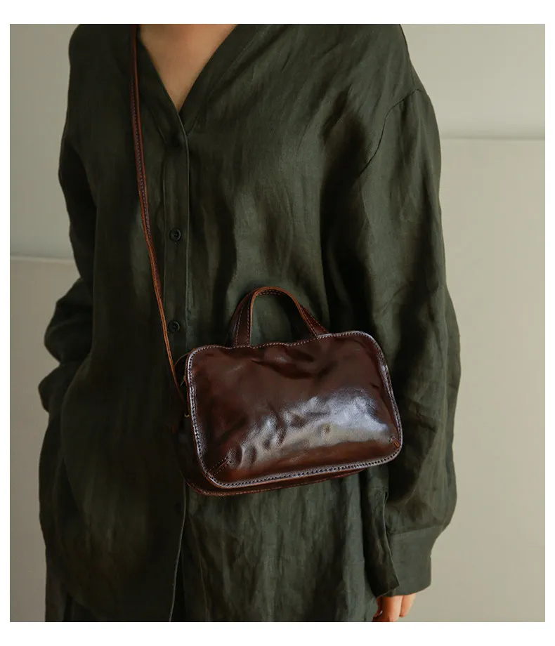 PNDME einfache, handgefertigte Vintage-Umhängetasche aus Rindsleder, kleine Damen-Schultertasche, lässige, luxuriöse Damen-Umhängetasche aus echtem Leder – Detail 15