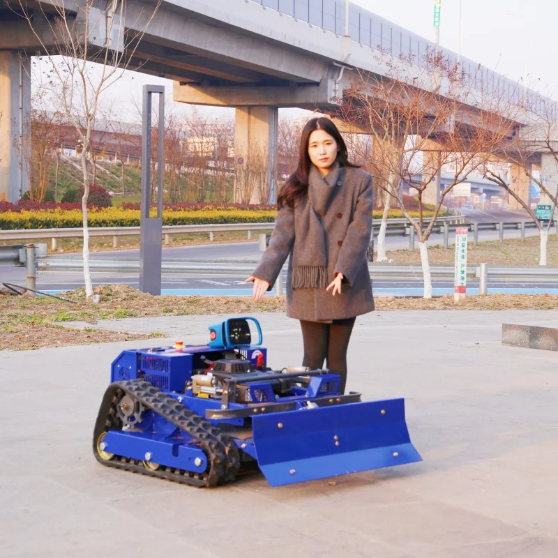 Customized lawn mower equipped with bulldozer shovel Not All Power is Loud. Ours is a Roar of Silent Precision.
