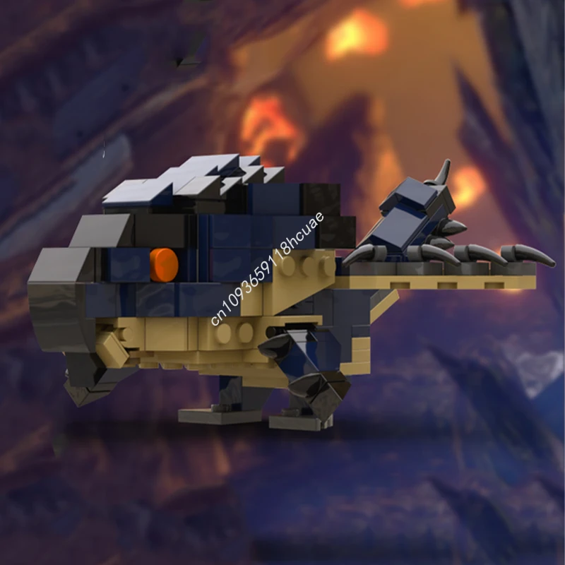 214 قطعة MOC Azure Rathalos Monster Hunter Brickheadz نموذج اللبنات تجميع الاطفال ألعاب حرفية إبداعية هدايا عيد الميلاد #1