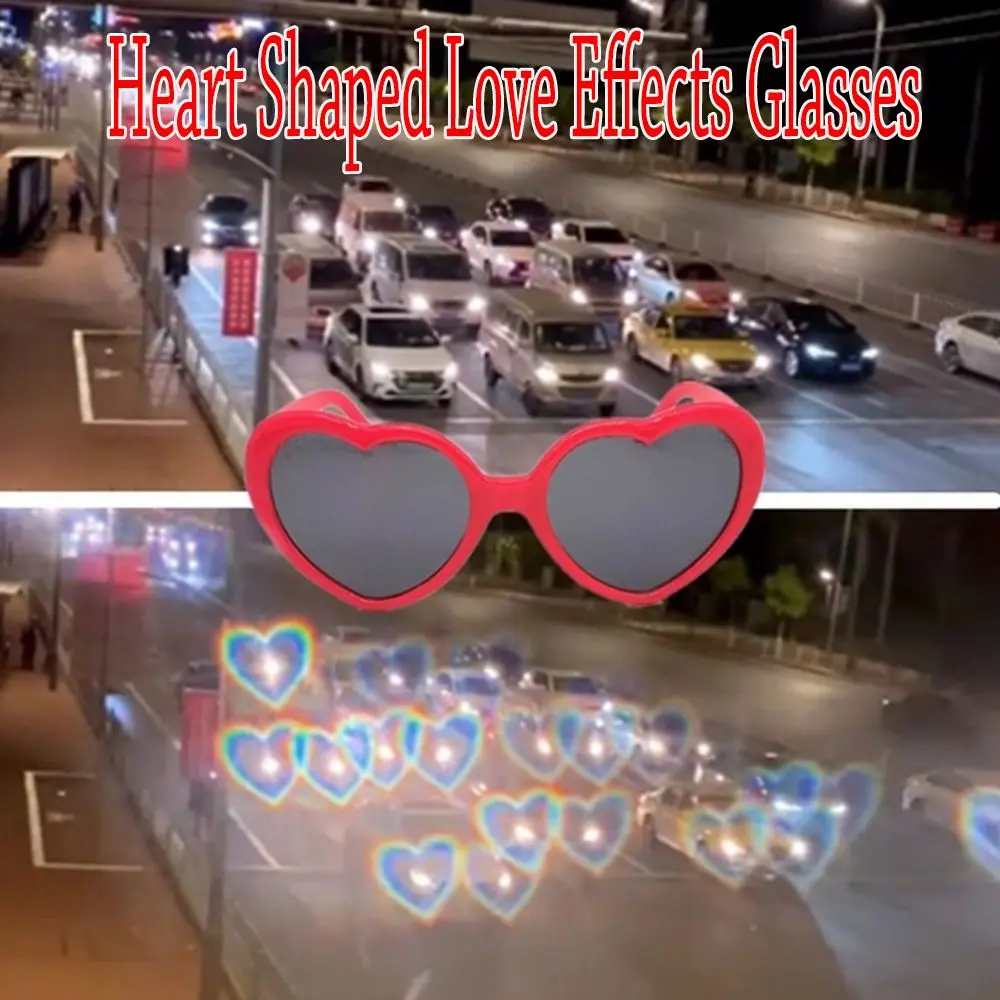 New Gifts Durable Heart Diffraction Glasses Heart-shaped Lights Become Love Image Special Effect Glasses