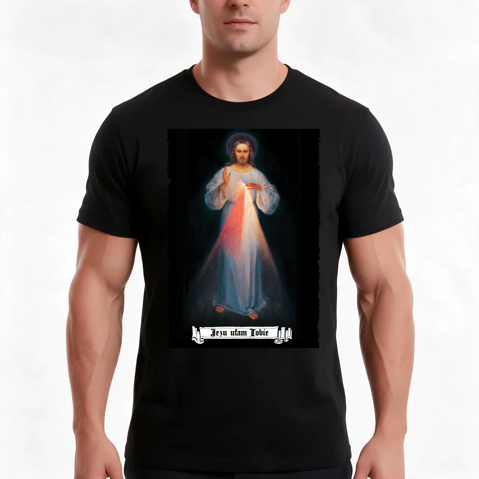 Obraz Mi?osierdzia Bo?ego - jezu ufam tobie The Divine mercy image, catholic and Christian gifts, Jesus I trust in you T-Shirt