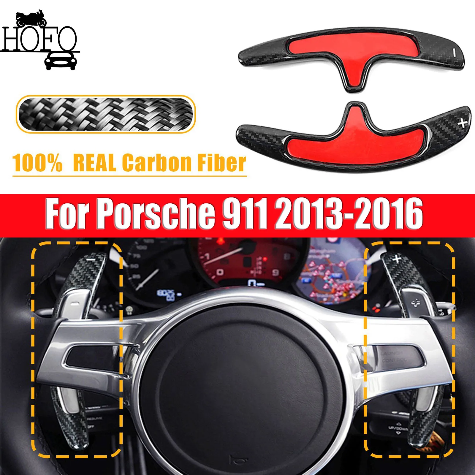 Steering Wheel Paddle Shifter Extension For Porsche 911 Carrera Cayman 2013-2016