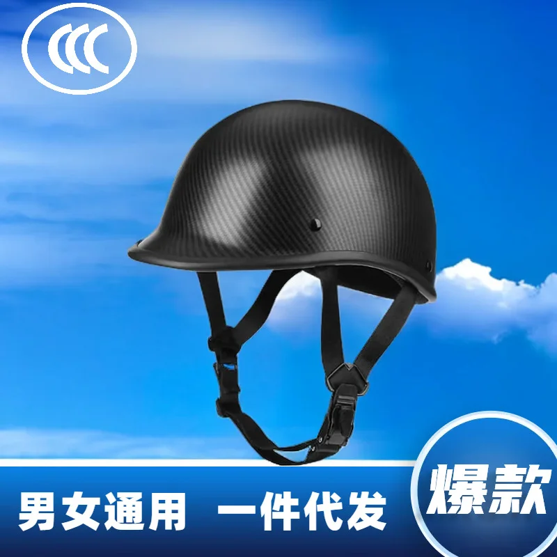 

Safety Certification Car Helmet Spring Retro Motorcycle Half Helmet Men's and Women's Motorcycle Helmet Scoop Helmet LUOK
