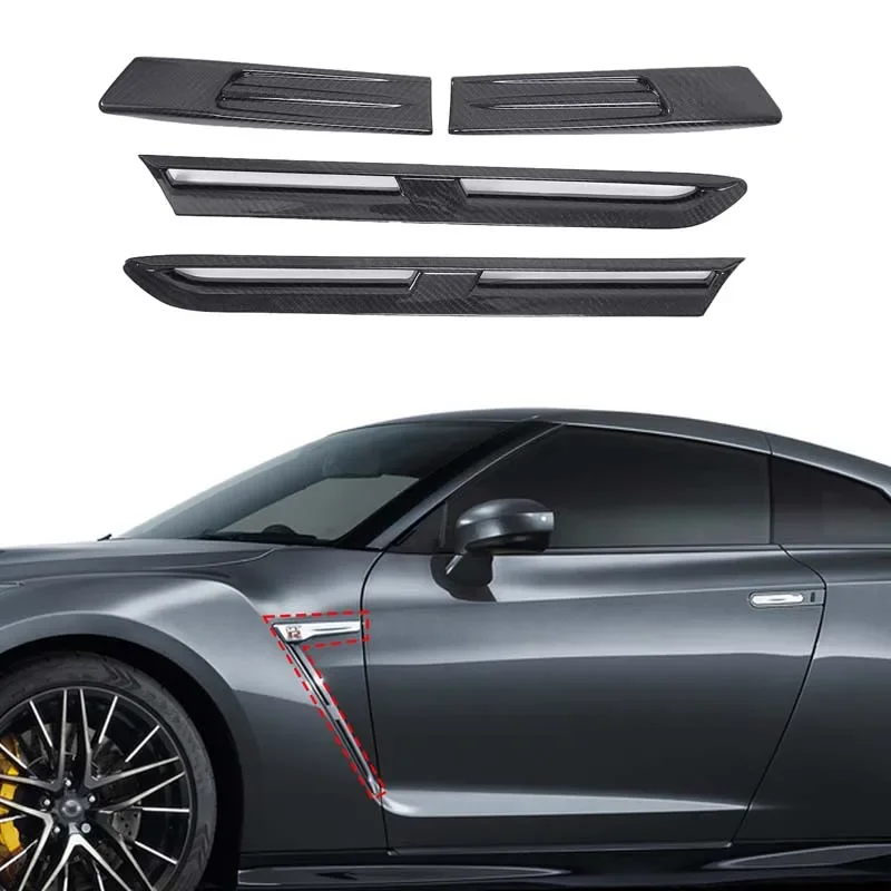 For Nissan GTR R35 2008-2016 Real carbon fiber Car styling Car air outlet side fender Car external protection accessories 4Pcs