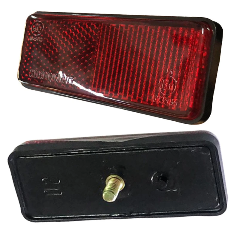 Safety Signal Light Mirror Reflector Universal Warning Red Tape Red Rectangle Screw Mount Warning Reflector for Motorcycle