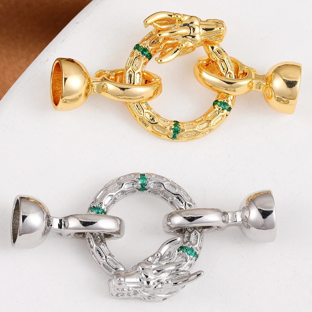 Juya DIY Pearls Jewelry Findings Copper Fastener Connector Hook Clasp Accessories For Women Natural Stone Pearls Necklace Making