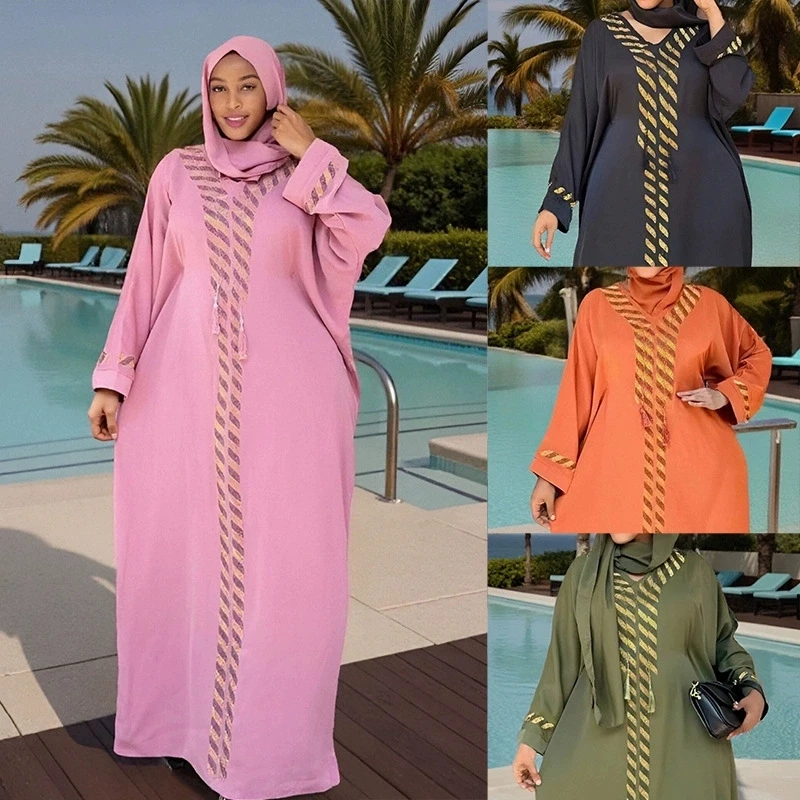 

Женский элегантный платок в африканском стиле, новый мусульманский модный платок с горячими бриллиантами, абайи, дашики, халат, кафтан, длинное платье макси