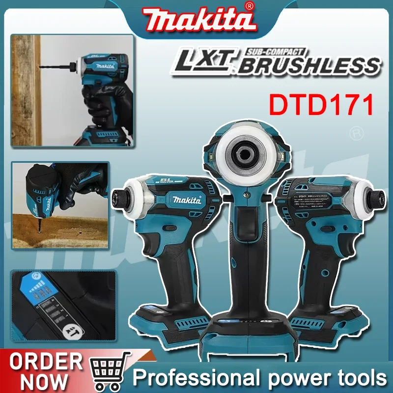 

Makita DTD171 Brushless Impact Driver Rechargeable Screwdriver Drills Cordless Power Tools 18V BL Motor Bare Tool Unit