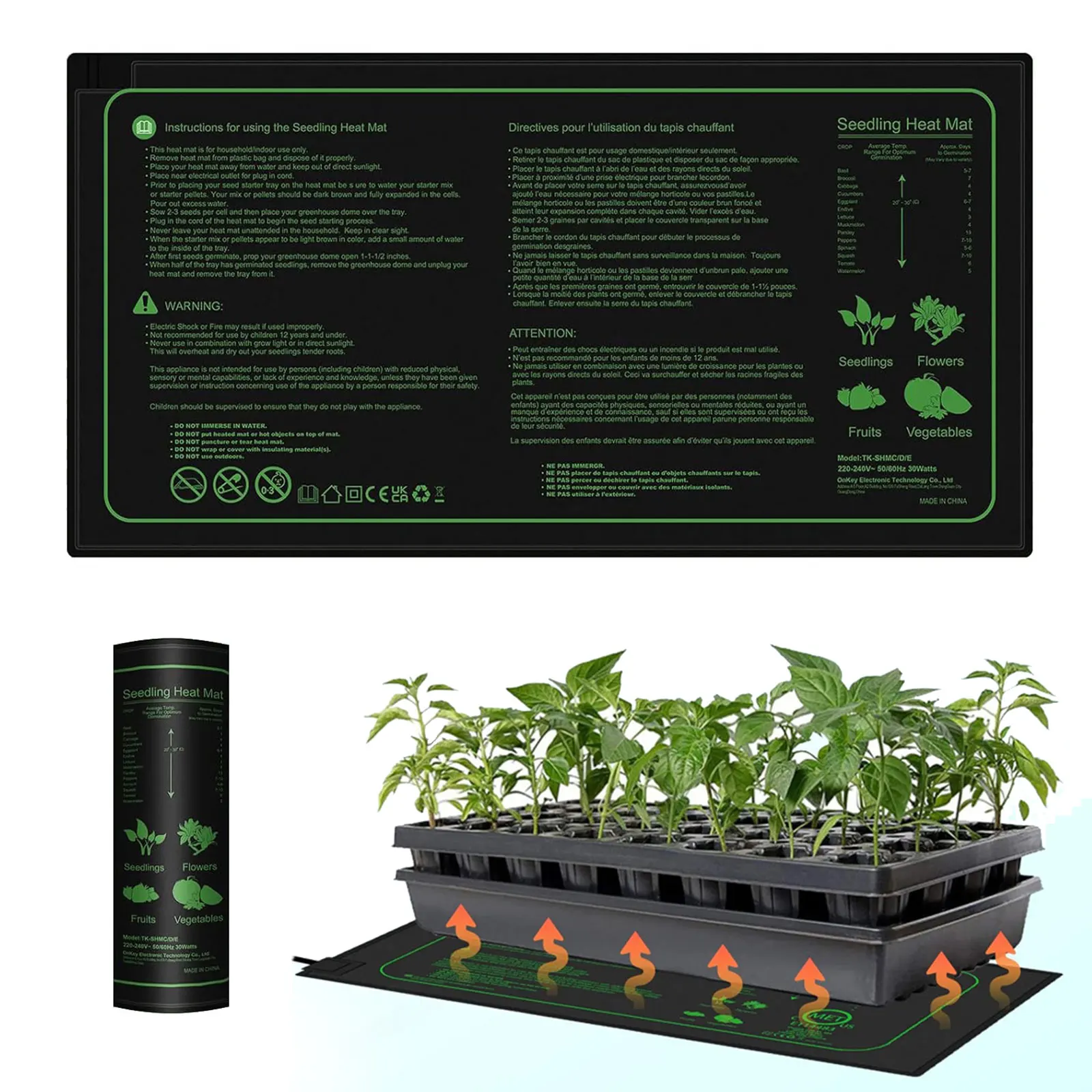 

Seedling Heat Mat Reptile Heater Mat Multifunctional Waterproof Warm Pad With Temperature Control Plant Seed Anti cold Heat Mat