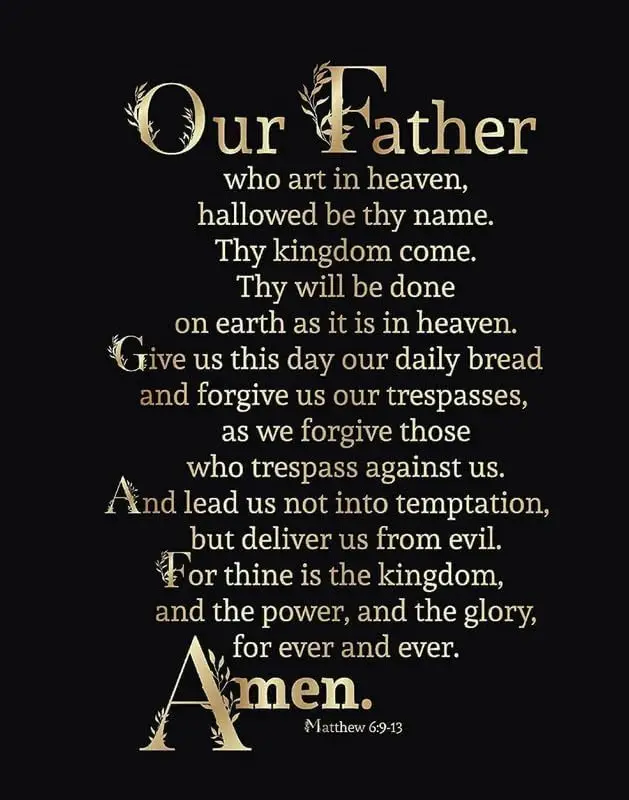 Funny Jesus Christ LordS Prayer God Father Son Holy Spirit Metal Tin Sign Decoration for Garage Yard Home Outdoor