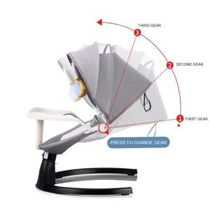 كرسي أرجوحة كهربائي للأطفال ، سرير نوم لحديثي الولادة ، كرسي كرسي مريح للأطفال بعمر 0-3 سنوات أعلى 10 مبيعات أرجوحة أطفال أوتوماتيكية - رقم 3