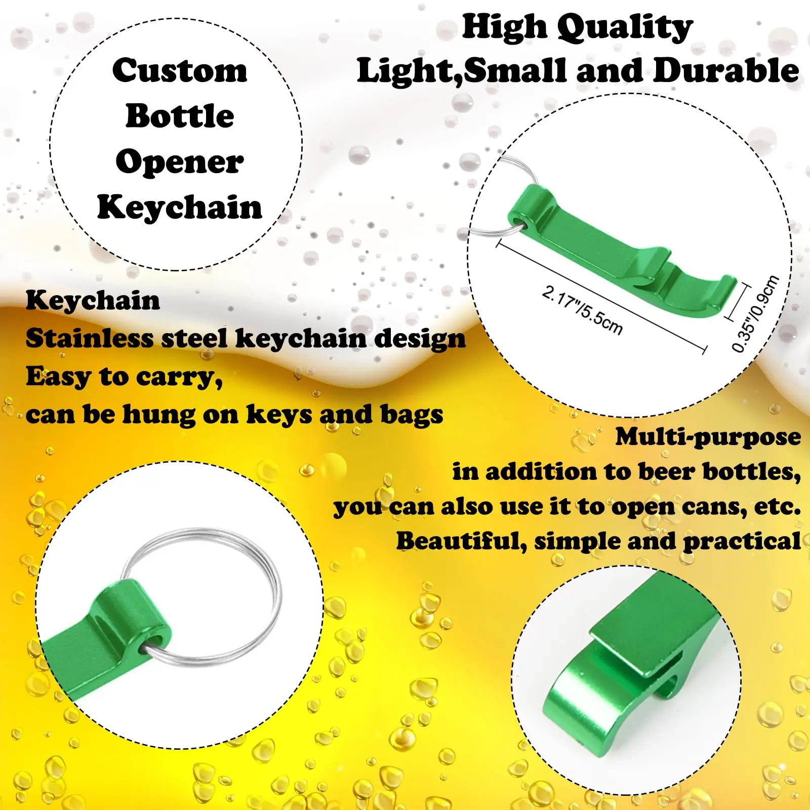 10-50Pcs Beer Bottle Openers Colored Bottle Opener Keychain Aluminum Alloy Colorful Mini Pocket Beer Beverage Opener