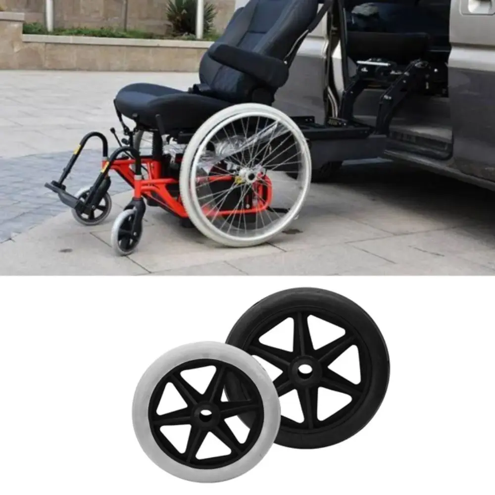 8 Inch Wheels Wheelchair Front Castor Smooth Flexible Heavy Duty Replacement Wheels Durable Rubber Anti Slip Solid Tire Wheel