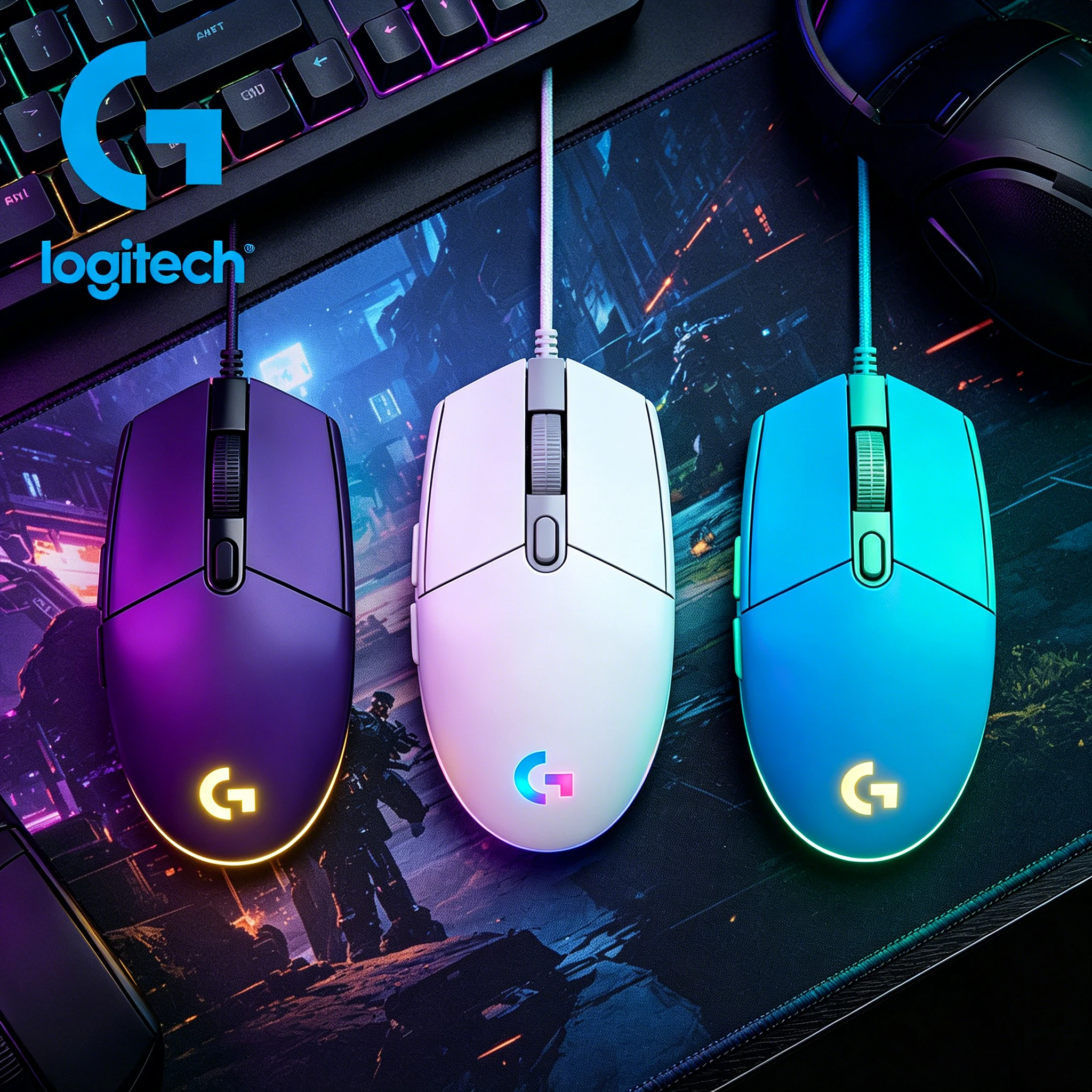 Ratón para juegos Logitech G102 de segunda generación con cable, para esports, escritorio, portátil, oficina, universal, ratón inalámbrico silencioso M330