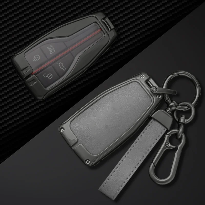 Zinc alloy car key cover case Shell holder protector for Hongqi HS5 HS7 HS E HS9 logo keychain bag set Interior car accessories