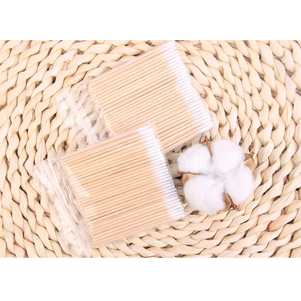 

1000pcs Cotton Makeup Tattooing Cuspidal Tips Beauty Tattooing Cotton Swabs Skincare Applicator Disposable Stick Wood Handle