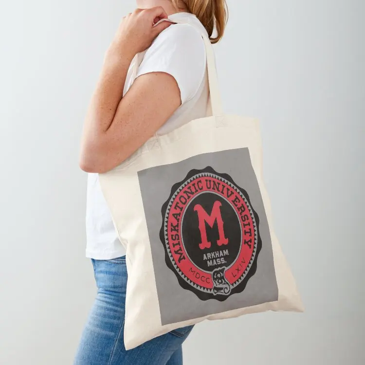 

Miskatonic University Pin Tote Bag Women's beach bags hand bag ladies free delivery bags reusable shopping bag