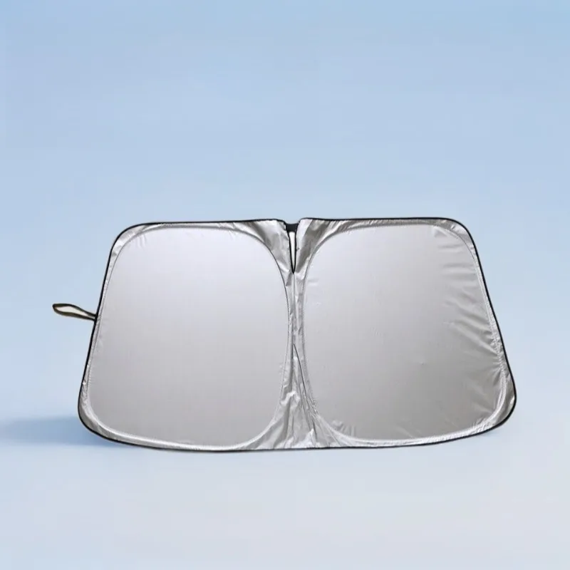 

Car Foldable Sunshade Titanium Silver Sunshade Double-ring Front Windshield Summer Sun Protection Heat Insulation Sunshade