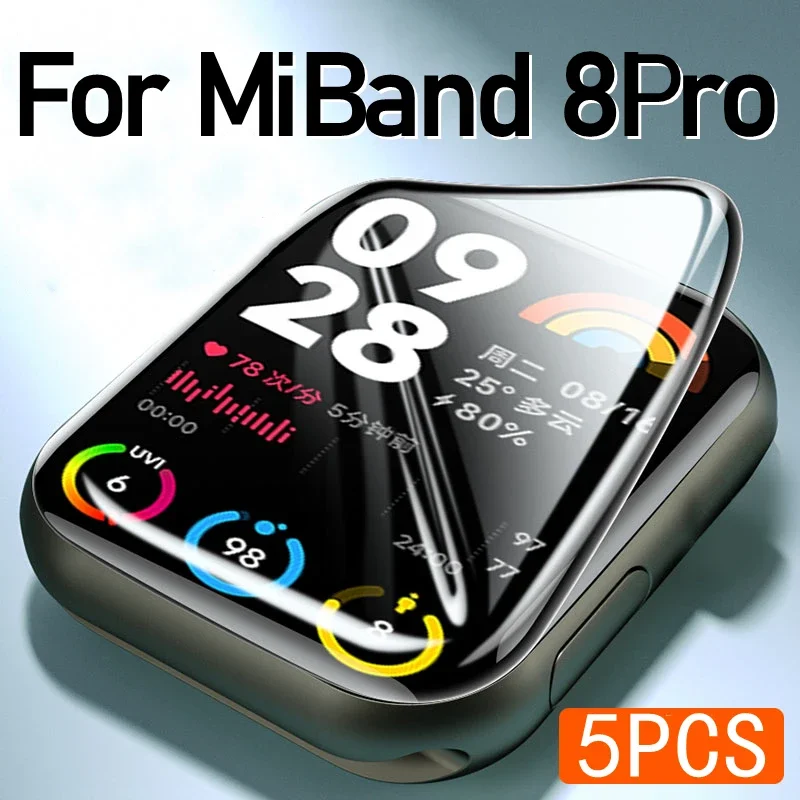 For Xiaomi Mi Band 8 Pro 3D Curved Soft Film Full Cover Protective Screen Protector for Mi Band8 Pro 8Pro Not Tempered Glass