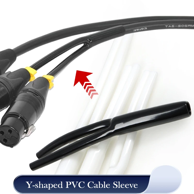2-100pcs Y-shaped PVC Sleeve 7mm 9mm 10mm 12mm 15.5mm No-Shrinkable Y Splitter Pant Boot DIY Speaker Audio Cable Pants Accessory