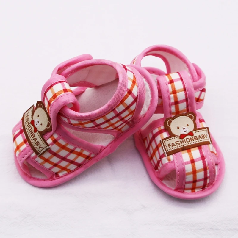 Summer Sandals For Boys Girls Cotton Walking Shoes First Walkers Infant Newborn Toddler Soft Sole Non-Slip Shoes 0-18Months