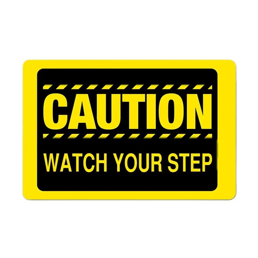 Caution Watch Your Step Doormat Outdoor Porch Patio Floor Christmas Decoration 2023 Holiday Rug Home Decor Bath Door Mat