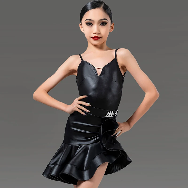 New Children'S Latin Dance Practice Suit Girl's Latin Dance Performance Suspender Skirt Ballroom Practice Dancing Dress VBH103