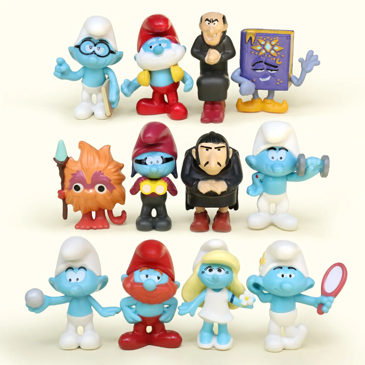 

New-selling 12 Smurfs Disney hand model Les Schtro Smurfette Blue Elf baby cake doll shape ornaments Birthday Gifts